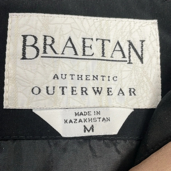 Braetan Vintage Hooded Button Down Jacket Black Brown M - Picture 9 of 16